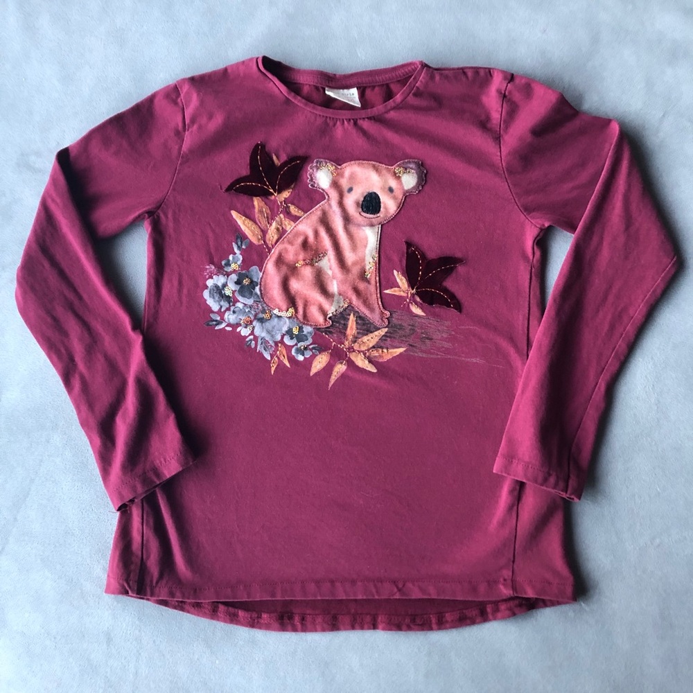 Zara Girls ~ Koala Long Sleeve Tee ~ Girls Size 9/10